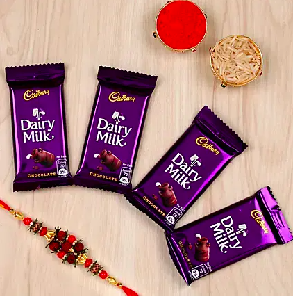 Rakhi with Dairy milk Combo                     